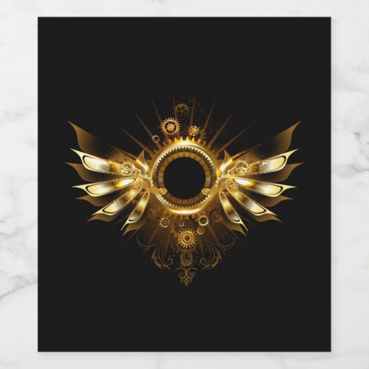 Steampunkvleugels Wijn Etiket (Enkel label)