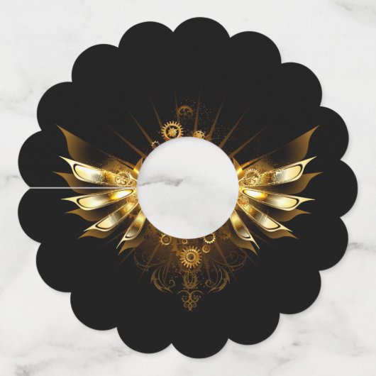 Steampunkvleugels Wijnglaslabel (Voorkant)