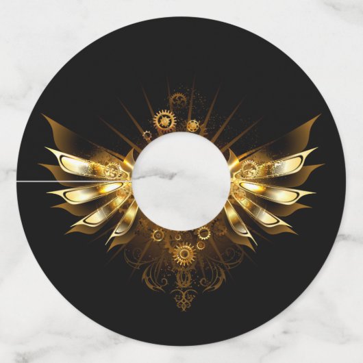 Steampunkvleugels Wijnglaslabel (Voorkant)