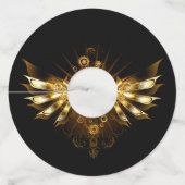 Steampunkvleugels Wijnglaslabel (Achterkant)