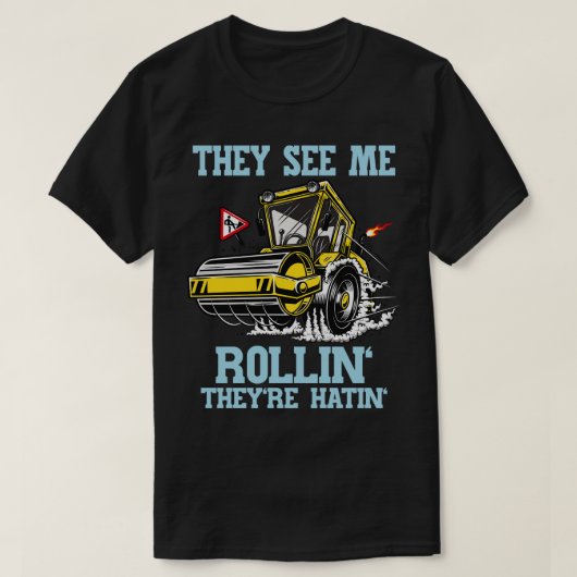 Steamroller Funny Construction Worker T-shirt (Design voorkant)