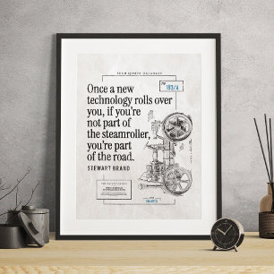 Steamroller Tech Quote Grappig Poster