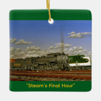 "Steam's Final Hour" by Tom Rock Ceramic Ornament