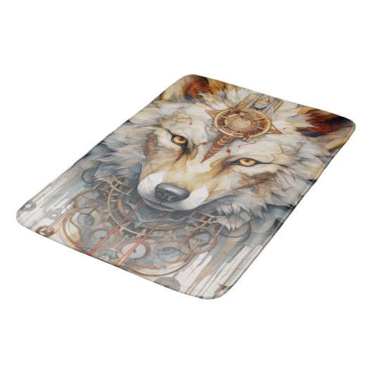 Steamshadow Steampunk Wolf Badmat (Gekanteld)