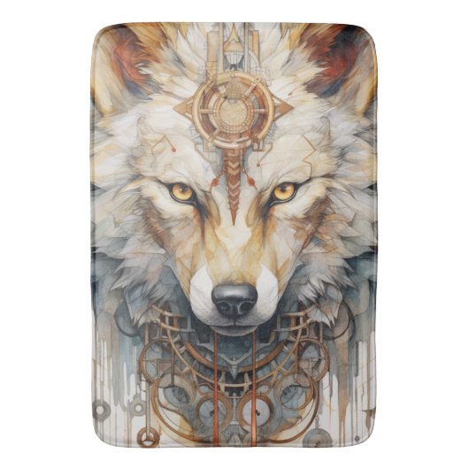 Steamshadow Steampunk Wolf Badmat (Voorkant Verticaal)