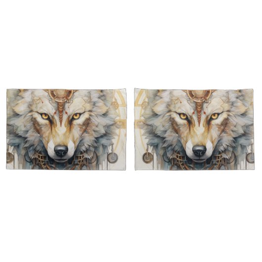 Steamshadow Steampunk Wolf Kussensloop (Achterkant-Set)