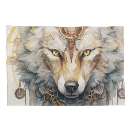 Steamshadow Steampunk Wolf Kussensloop (Achterkant-Rechts)