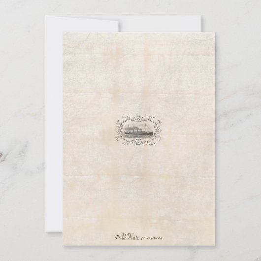 Steamship Cruise Ticket Invitation - aangepaste te Kaart (Achterkant)