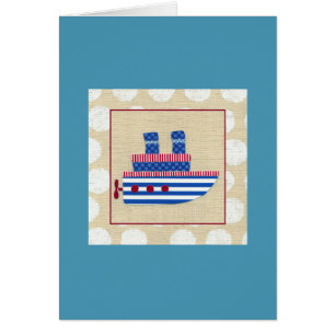 Steamship met Propeller en Blauwe Mokestacks