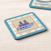 Steamship met Propeller en Blauwe Mokestacks Drankjes Onderzetter (Linkerzijde)