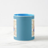 Steamship met Propeller en Blauwe Mokestacks Mok (Midden)