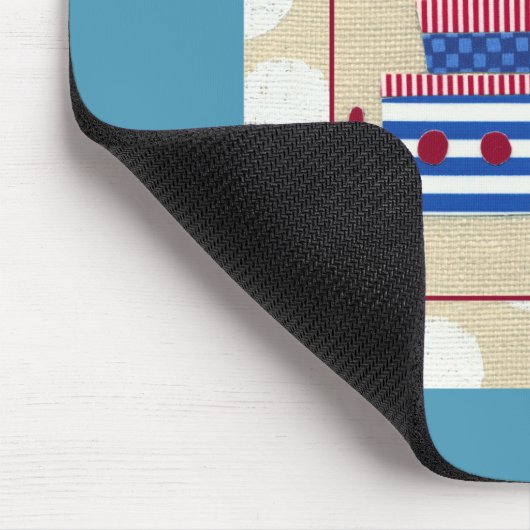 Steamship met Propeller en Blauwe Mokestacks Muismat (Hoek)