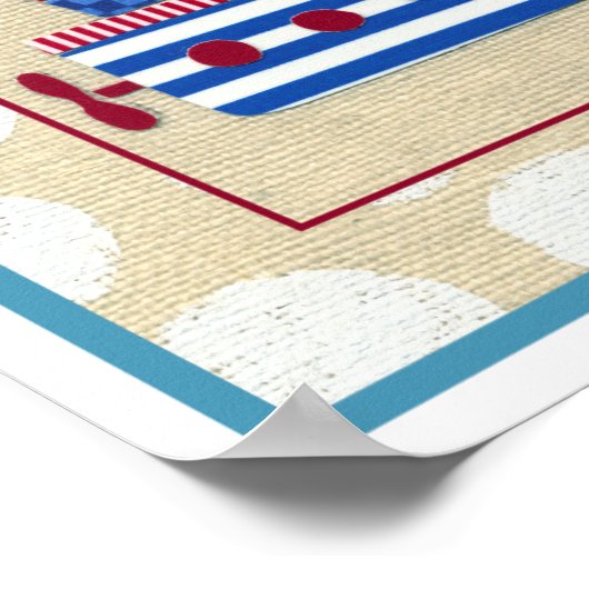 Steamship met Propeller en Blauwe Mokestacks Poster (Hoek)