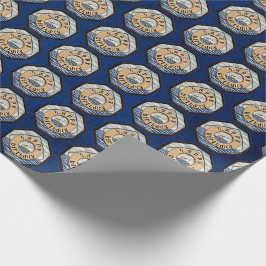  Steamship, met verjaardag van levensring Cadeaupapier (Hoek)