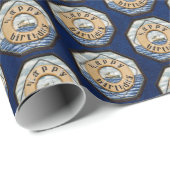 Steamship, met verjaardag van levensring Cadeaupapier (Rol Hoek)