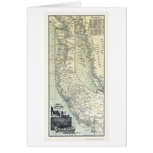 Steamship Routes Adverteren kaart 1891 (Voorkant)