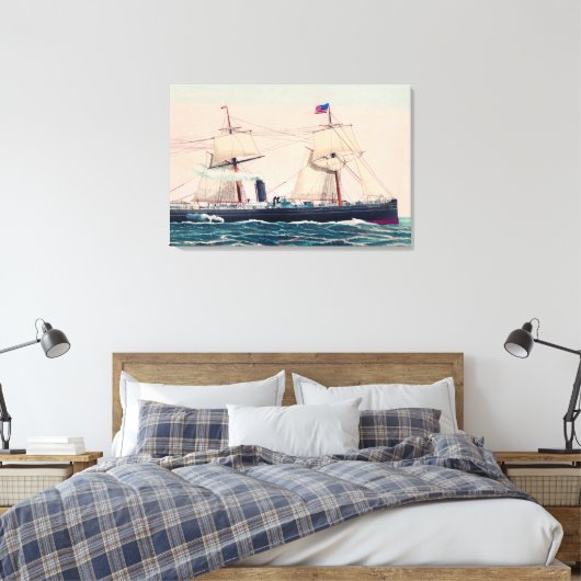 Steamship Victoria of the Anchor Line, 1876 Canvas Afdruk (Insitu (Slaapkamer))