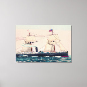 Steamship Victoria of the Anchor Line, 1876 Canvas Afdruk