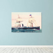 Steamship Victoria of the Anchor Line, 1876 Canvas Afdruk (Insitu (Houten vloer))