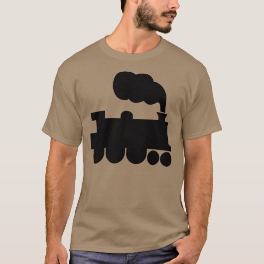 Steamtrainesymbool - zwart t-shirt (Voorkant)