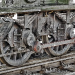 STEAMTREIN CANVAS AFDRUK<br><div class="desc">Een kunstontwerp van een stoomtreinwielen.</div>
