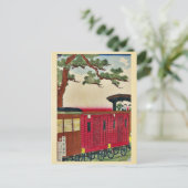 Steamtrein door Utagawa Kuniteru Ukiyoe Briefkaart (Staand voorkant)