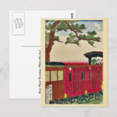 Steamtrein door Utagawa Kuniteru Ukiyoe Briefkaart (Voorkant / Achterkant)