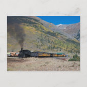 Steamtrein vertrekt de stad briefkaart (Voorkant)