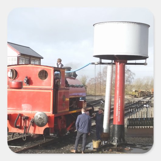 STEAMTREIN VIERKANTE STICKER (Voorkant)