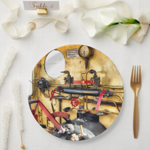 STEAMTREINEN VOETPLATE PAPIEREN BORDJE