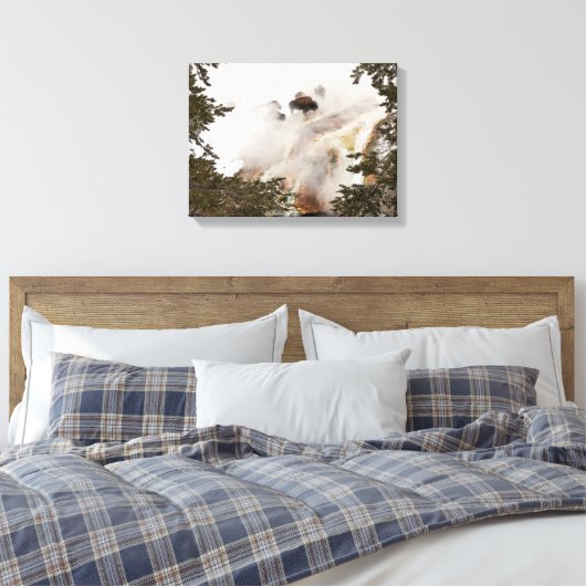 Steamy Bison Canvas Afdruk (Insitu (Slaapkamer))