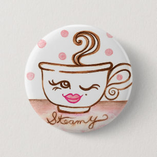Steamy Coffee Cup Button
