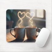 Steamy Coffee Hearts Muismat (Met muis)