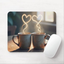 Steamy Coffee Hearts Muismat