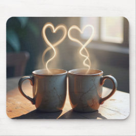 Steamy Coffee Hearts Muismat