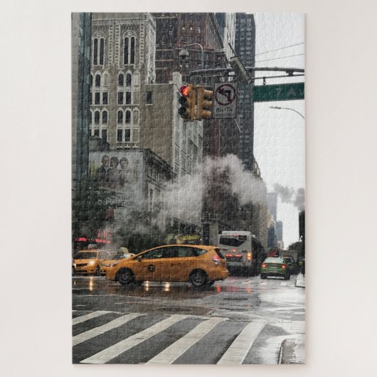 Steamy Day New York City NYC Yellow Taxi Cab Legpuzzel (Verticaal)