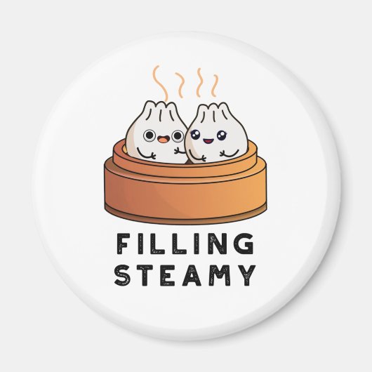 Steamy Funny Dimsum Bao Pun vullen Magneet (Voorkant)