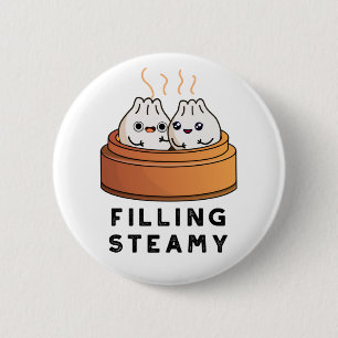 Steamy Funny Dimsum Bao Pun vullen Ronde Button 5,7 Cm