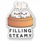 Steamy Funny Dimsum Bao Pun vullen Sticker (Voorkant)