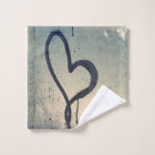 Steamy Hearts Blue Beige Black Bad Handdoek (Wasdoekje)