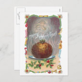 Steamy Plum Pudding Vintage Kerstmis Feestdagenkaart (Voorkant / Achterkant)