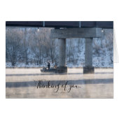 Steamy Winter Vissen Lake Taneycomo Thk of U Card (Voorkant Horizontaal)