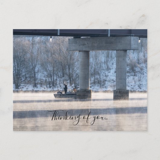 Steamy Winter Vist het Taneycomomeer Briefkaart (Voorkant)