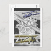 Stearman Biplane Briefkaart (Voorkant / Achterkant)