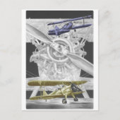 Stearman Biplane Briefkaart (Voorkant)