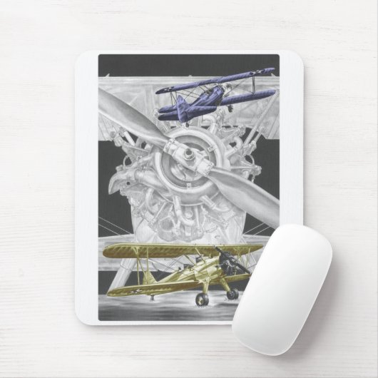 Stearman Biplane Muismat (Met muis)