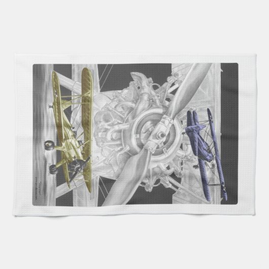 Stearman Biplane Theedoek (Horizontaal)