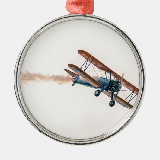 Stearman Pt-13d Double Decker Vliegtuig Fly Metalen Ornament (Voorkant)