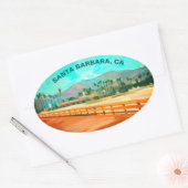 Stearns Wharf - Santa Barbara, CA Ovale Sticker (Envelop)