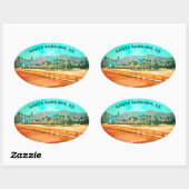 Stearns Wharf - Santa Barbara, CA Ovale Sticker (Vel)